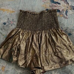 QUEEN OF SPARKLES Gold Mini Skirt